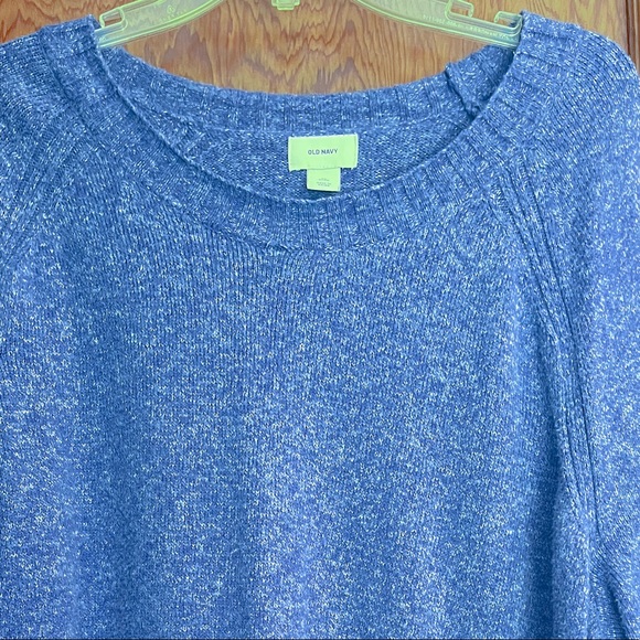 Old Navy XXL blue sweater - blue oversized sweater - blue speckled sweater - Picture 3 of 4